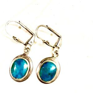 Earrings blue elat stone and silver